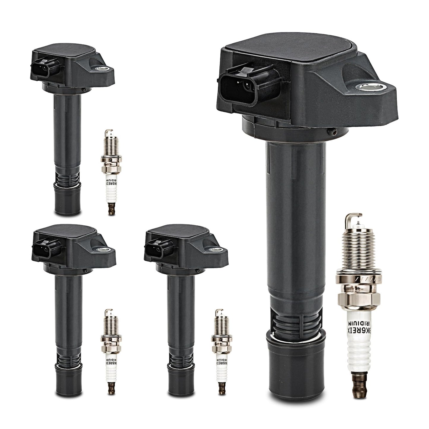 UF667 Ignition Coil & ILZFR6D11 Double Iridium Spark Plug for BMW 2.5-6.0L
