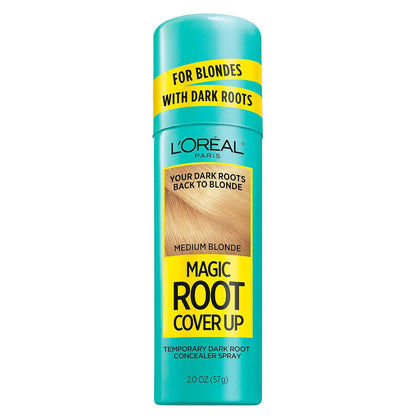 L'Oreal Paris Magic Root Cover Up Gray Hair Spray, 100% Gray Hair Coverage with Buildable, Lightweight, Transfer-Resistant, and Temporary Formula, Ammonia-Free, Dark Blonde, 2 oz (1 Count)