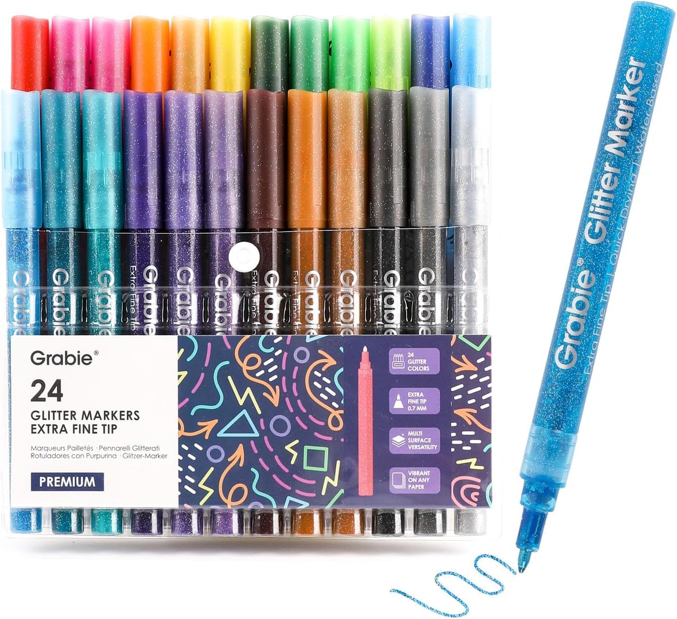 Grabie 6 White Acrylic Paint Markers, 0.7 mm Extra Fine Tip