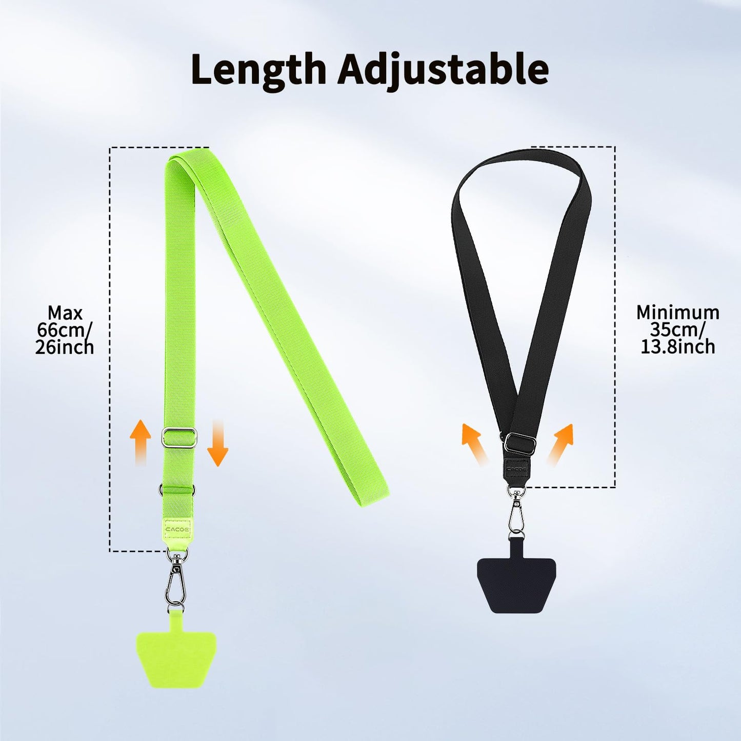CACOE Phone Lanyard, Black+Dark Blue, 2 Pcs