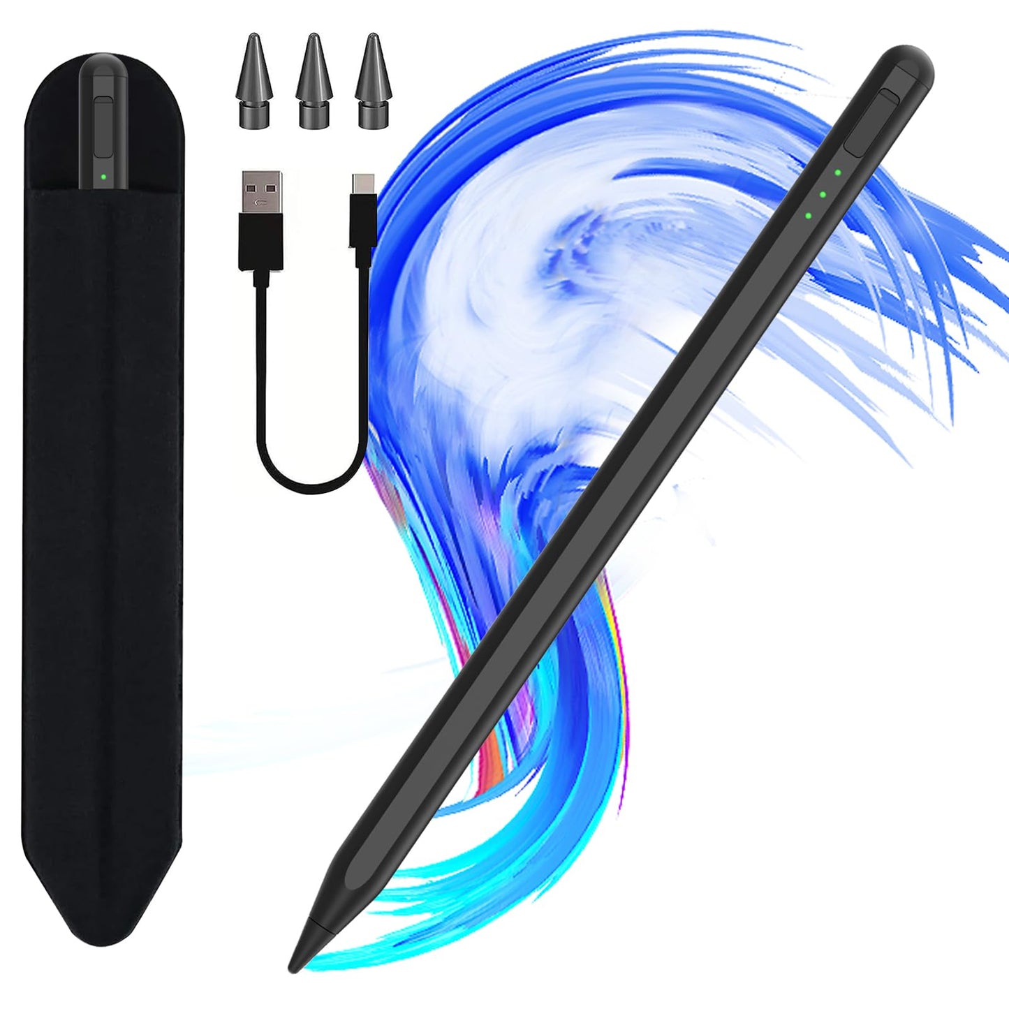 Stylus Pen for iPad11&10thGen,14Mins Faster Charge, with Pencil Holder,Palm Rejection, Tilt Sensitivity, for iPad Air11&13-inch(M3/M2), iPad Pro 11&13-inch (M4),iPad 6-11th,iPad Pro 11/12.9 inch