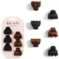 Kitsch Mini Hair Clips for Women - Tortoise & Black, 16 Pcs
