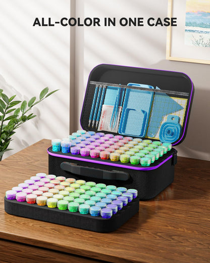 ARTDOT 60 Slots Storage Container for Diamond Art Kits for Adults, Portable Bead Storage Boxes for Diamond Painting Accessories and Tools