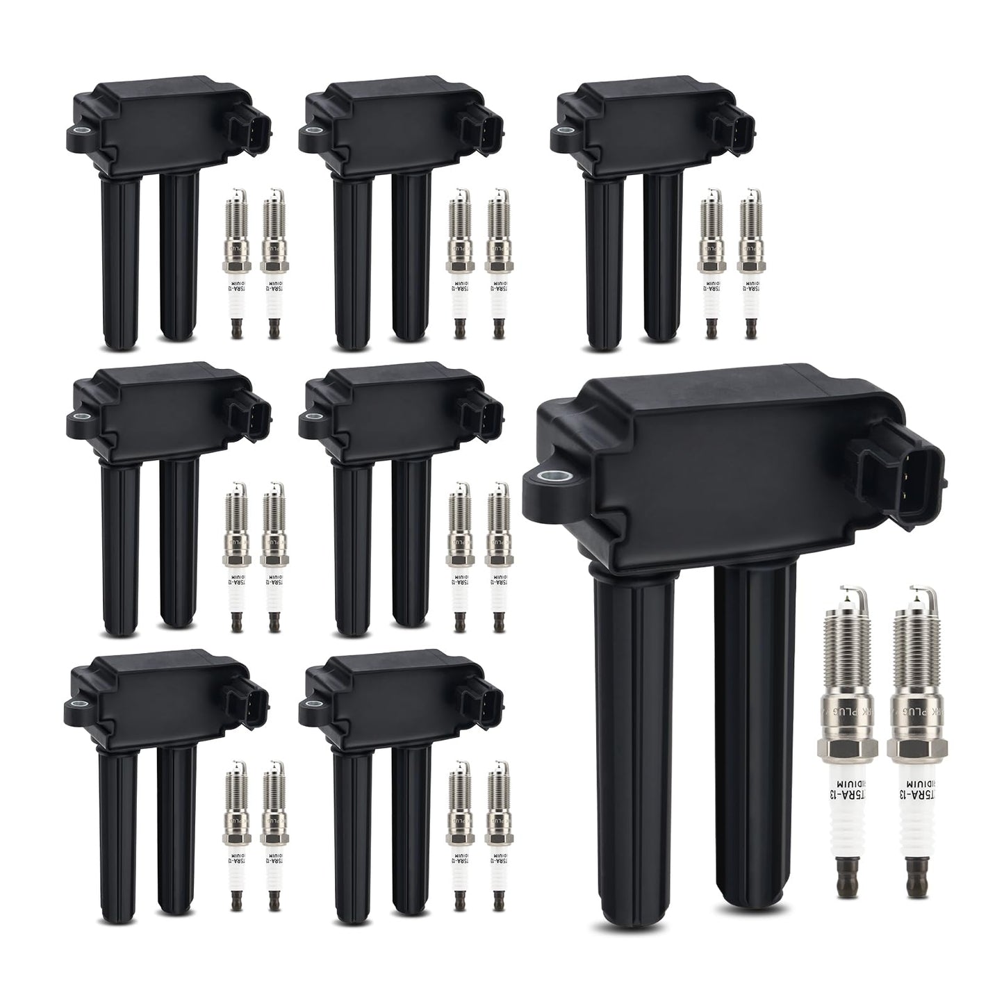 UF667 Ignition Coil & ILZFR6D11 Double Iridium Spark Plug for BMW 2.5-6.0L
