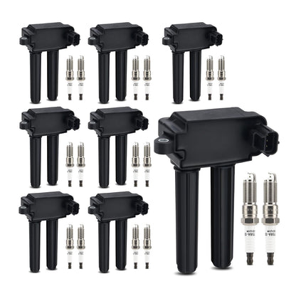 UF667 Ignition Coil & ILZFR6D11 Double Iridium Spark Plug for BMW 2.5-6.0L