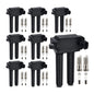 UF667 Ignition Coil & ILZFR6D11 Double Iridium Spark Plug for BMW 2.5-6.0L