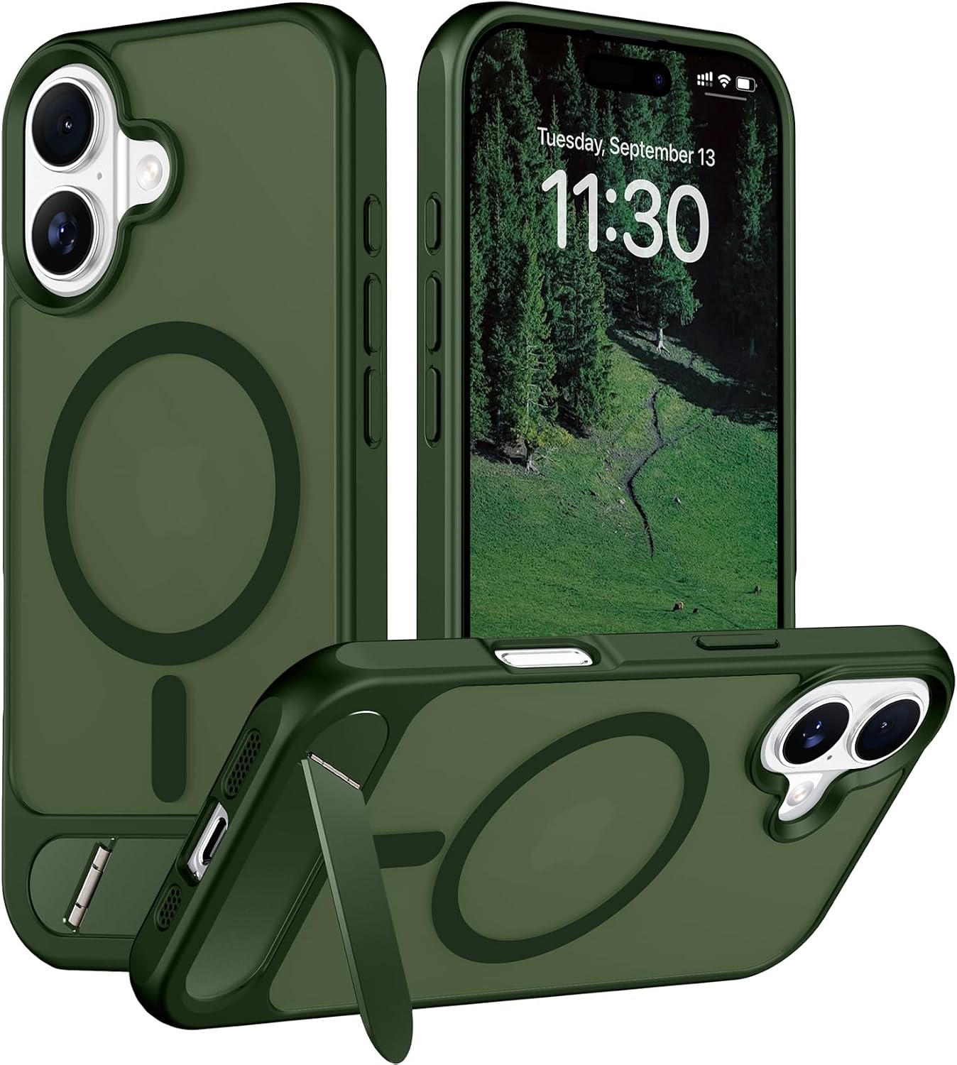 Magnetic Compatible with iPhone 14 Pro Max Case, [Built-in Invisible Kickstand][Compatible with MagSafe] [Military Grade Shockproof] Slim Translucent Matte Phone Case for iPhone 14 Pro Max 6.7"