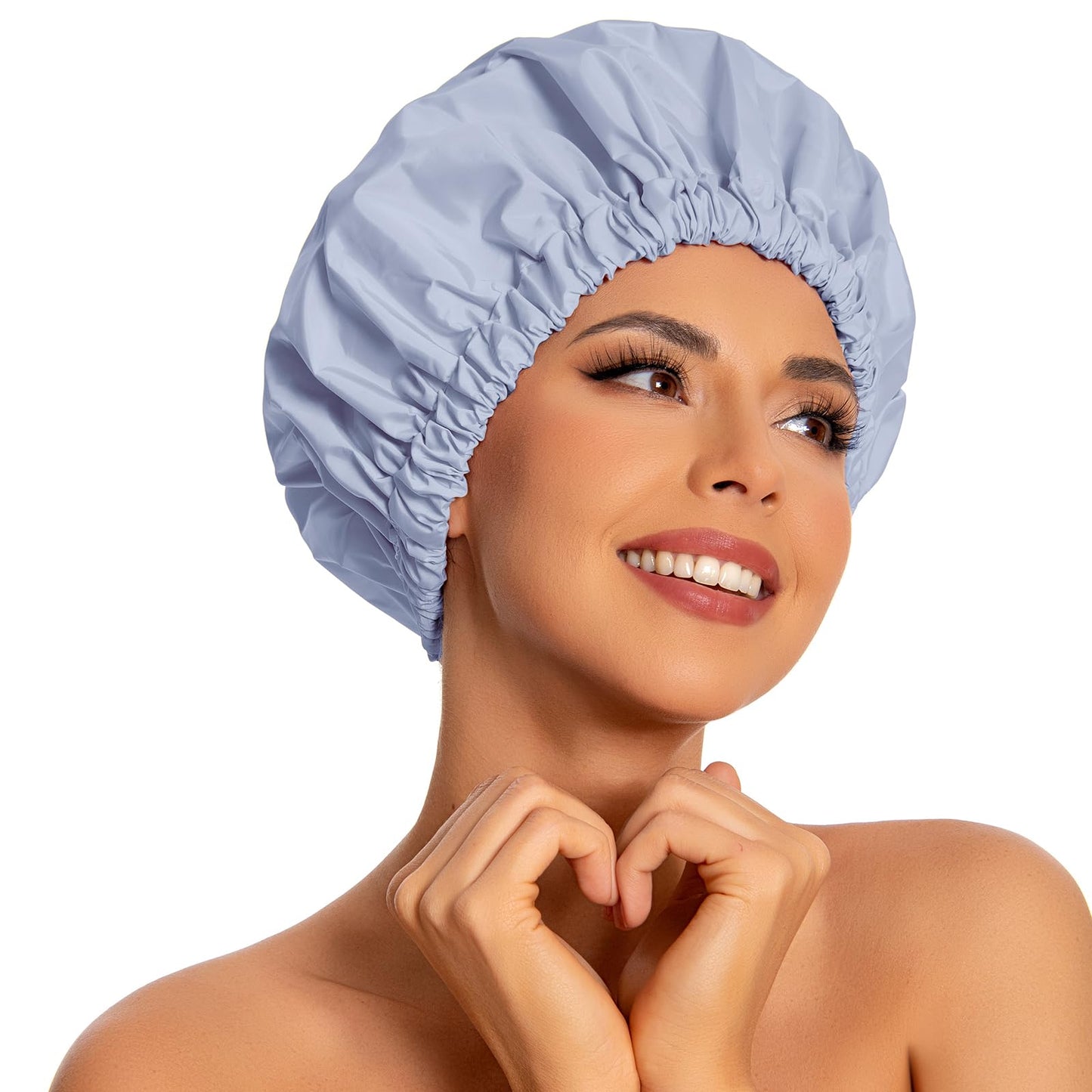 Edoneery Shower Caps for Women Reusable Waterproof, Shower Hair Cap
