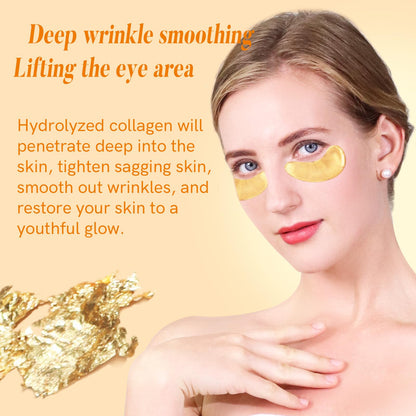 PEAUAMIE Under Eye Patches Gold and Hyaluronic Acid for puffy eyes,Rose Eye Masks for Dark Circles and Puffiness skin care Smooth Wrinkles products 30 Pairs