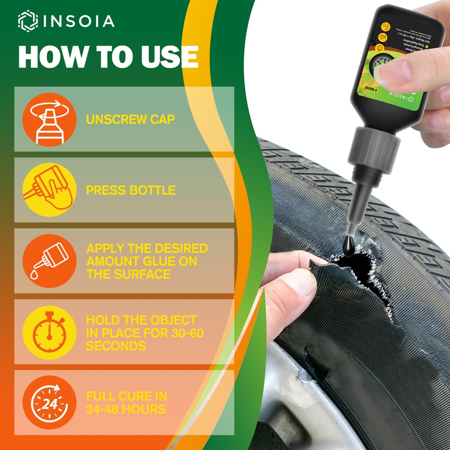 INSOIA Super Medium CA Glue, 20g, Strong Bond, with Precision Tips