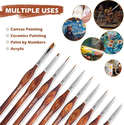 Golden Maple Detail Paint Brushes Set 10pcs