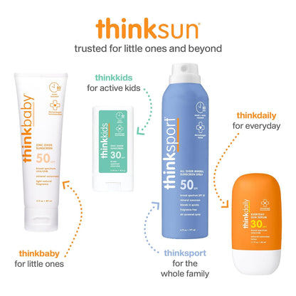 Thinkbaby Baby Sunscreen SPF 50+, Mineral Formula, Water Resistant, 3 Oz