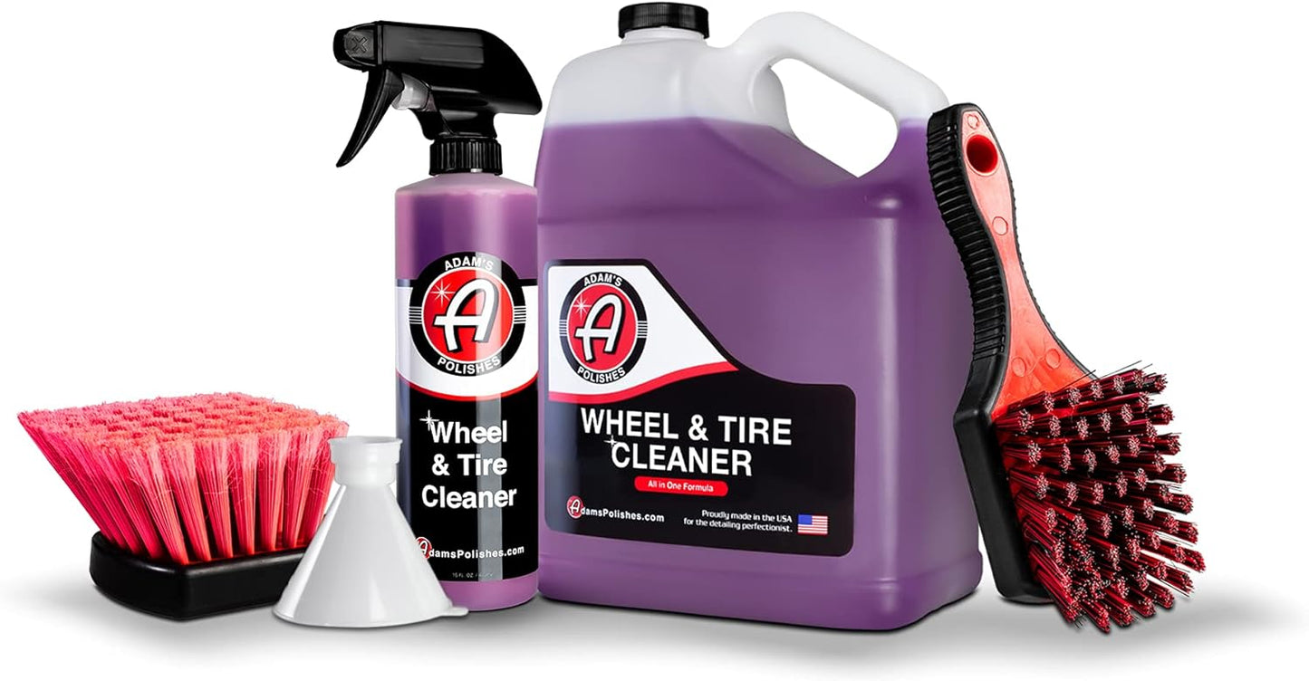 Adam's Polishes Wheel & Tire Cleaner Gallon - Professional All in One Tire & Wheel Car Wash Wheel Well Cleaning Spray for Car Detailing | Safe On Most Rim Finishes