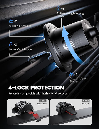 Lamicall 2026 Wider Clamp & Metal Hook Car Phone Holder Vent Accessories