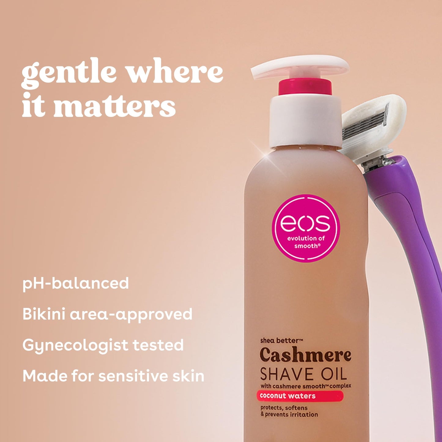 eos Vanilla Cashmere Shave Oil- Moisturizing Natural Shea Butter, 6 fl oz