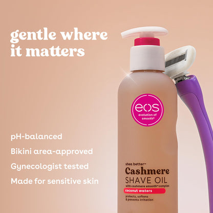 eos Vanilla Cashmere Shave Oil- Moisturizing Natural Shea Butter, 6 fl oz