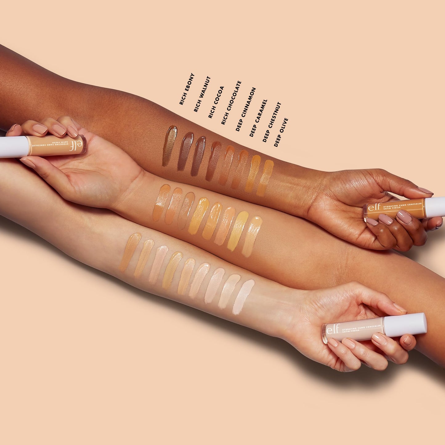 e.l.f. Hydrating Camo Concealer, Covers Blemishes & Under-Eye Circles, Full-Coverage & Delivers A Satin Finish, Vegan & Cruelty-Free, Light Ivory