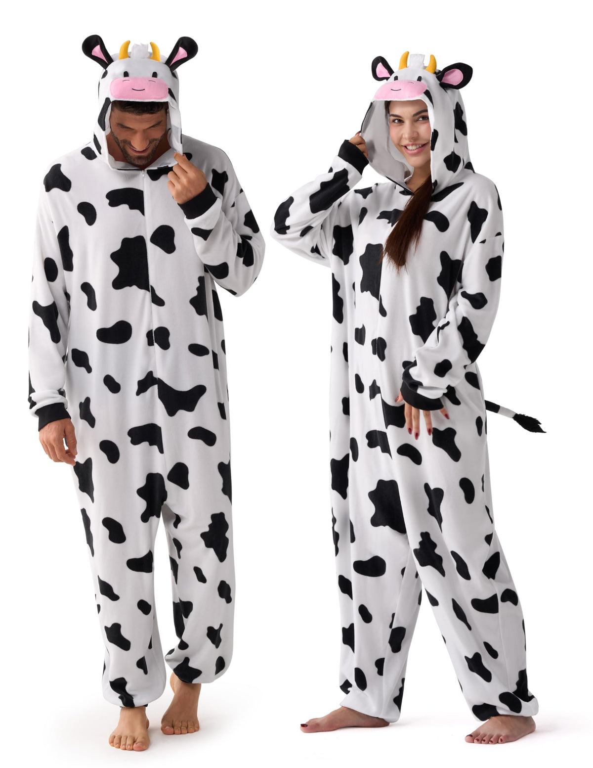 Spooktacular Creations Halloween Dalmatian Dragon Cow Costume, Animal Costume Hooded Jumpsuit for Halloween Cosplay Party
