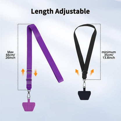 CACOE Phone Lanyard, Black+Dark Blue, 2 Pcs