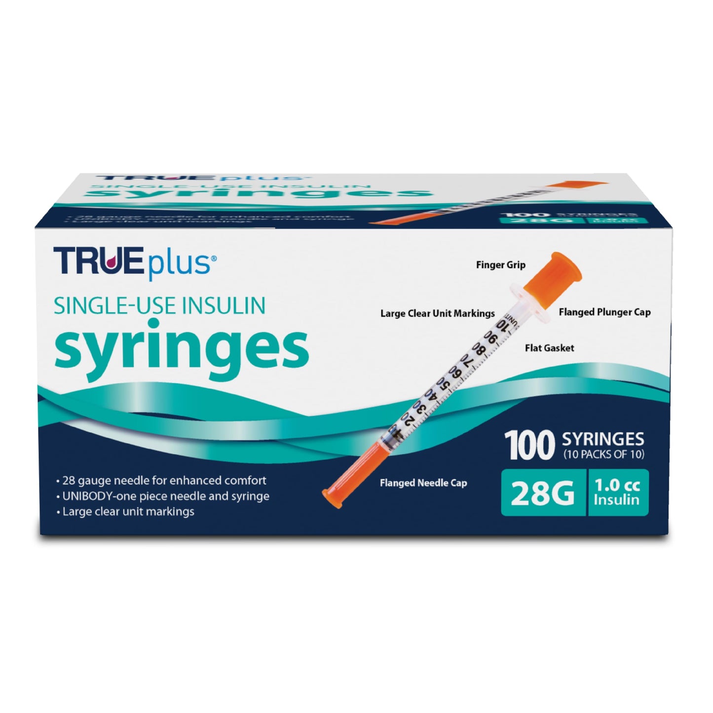 TRUEplus Single-Use Insulin Syringes, 31G, 0.3cc, 5/16 Inch, 100 Count