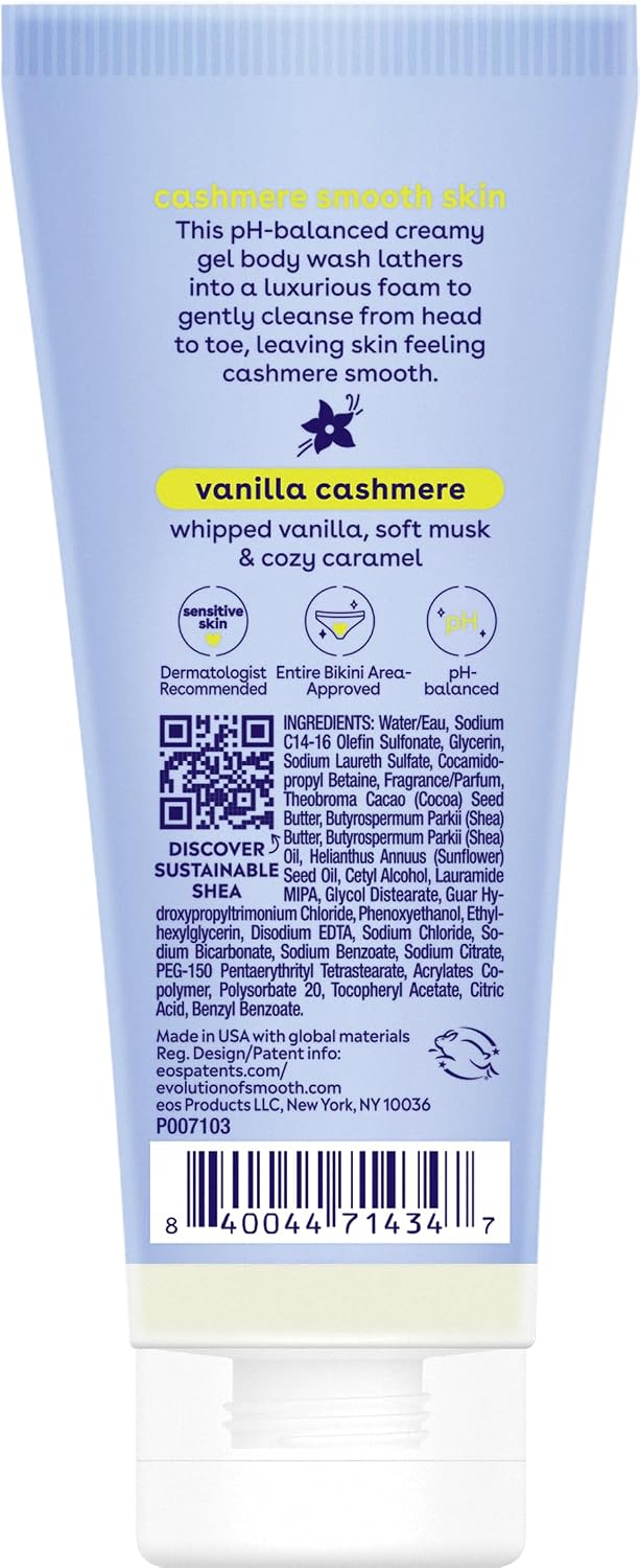 eos Cashmere Body Wash- Vanilla, Creamy Gel with Shea Butter, 16 fl oz