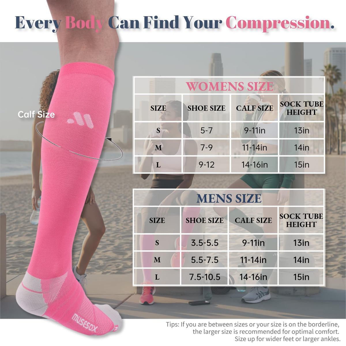 Compression Socks for Women and Men,15-20 mmHg Support(3 Pairs)