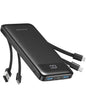 charmast Power Bank Portable Charger with Reinforced Built-in 4 Cables