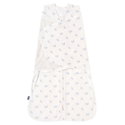 HALO 100% Cotton Sleepsack Swaddle, 3-Way Adjustable Wearable Blanket, TOG 1.5, Baby Blue, Newborn, 0-3 Months