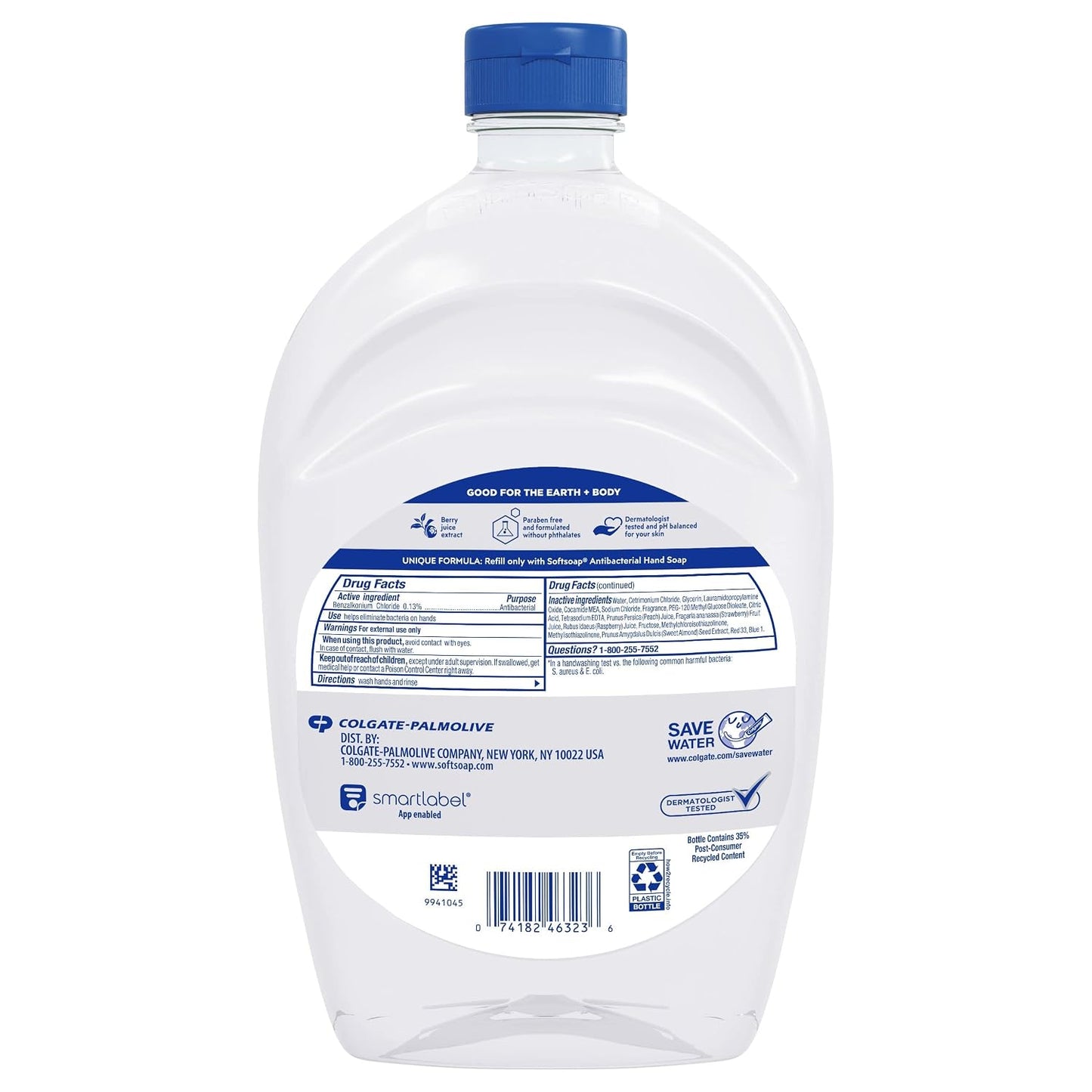 Softsoap Antibacterial Liquid Hand Soap, White Tea & Berry Scent, 50 fl oz