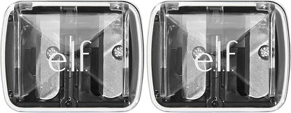 e.l.f., Dual-Pencil Sharpener, Convenient, Essential Tool, Sharpens, Easy To Clean, Travel-Friendly, Compact, Includes Bonus Small Sharpener