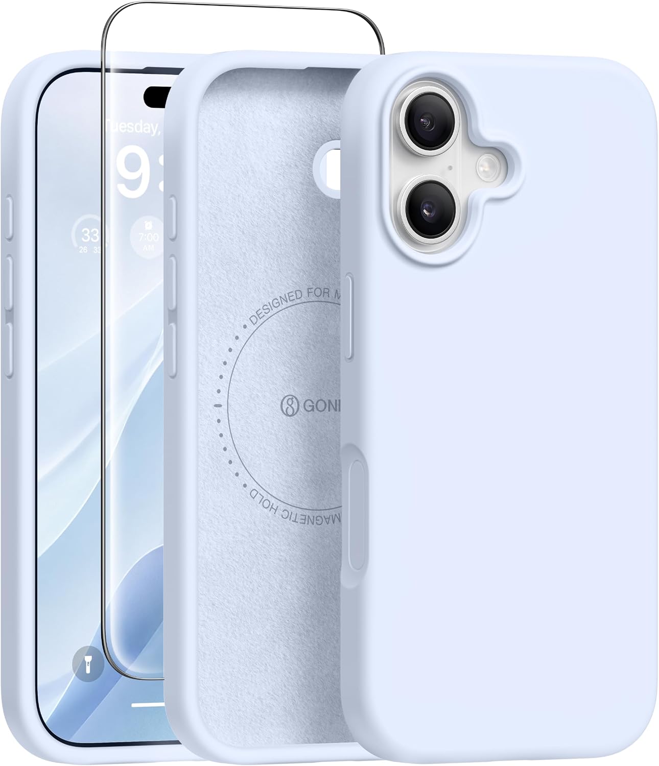 GONEZ Magnetic for iPhone 17 Pro Max Case, Silicone Cover Stone