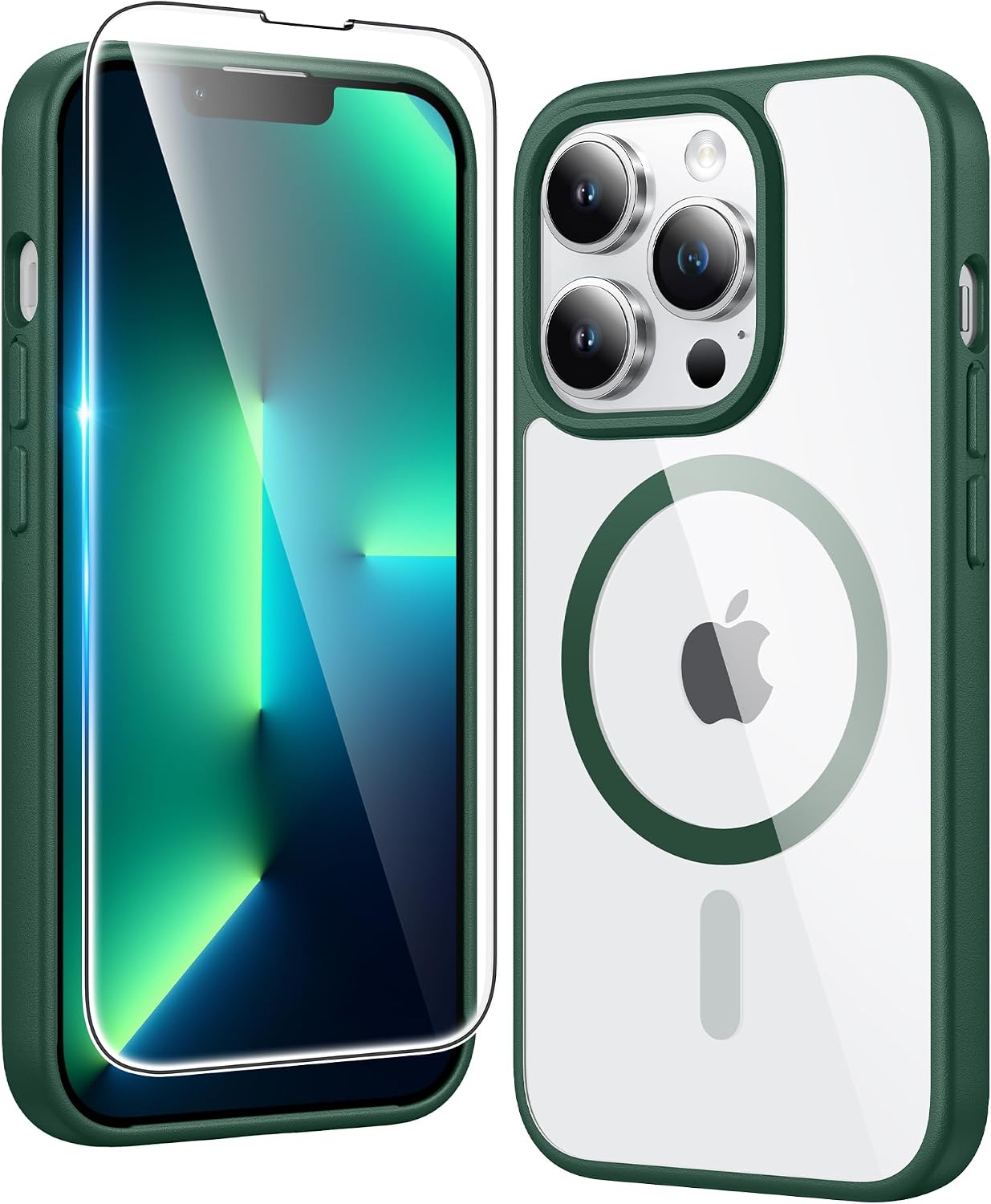 FNTCASE for iPhone 17 Pro Case Clear Magnetic with Screen Protector