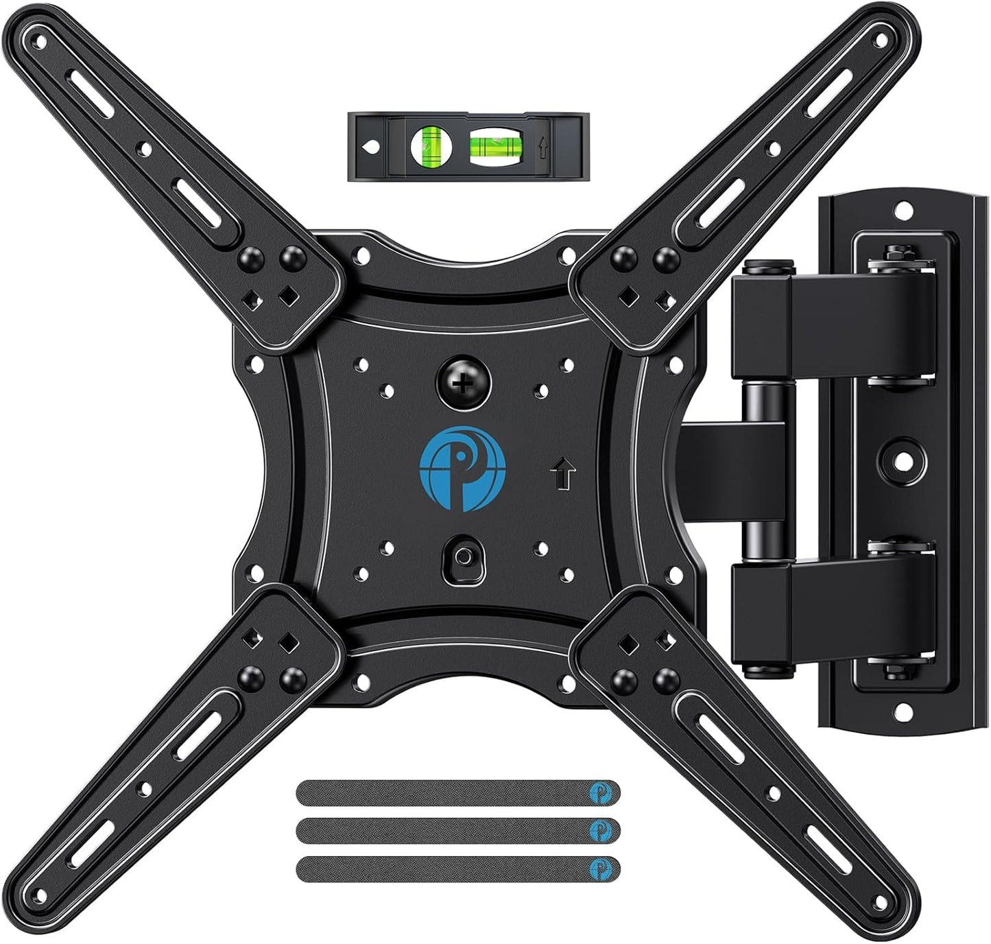 Pipishell Full Motion TV Wall Mount for Echo Show 21/15 and 13-43 Inch Flat Curved Screen TVs & Monitors, Max VESA 200x200mm up to 44lbs, TV Mount Wall Bracket with Rotation Swivel Tilt Extension