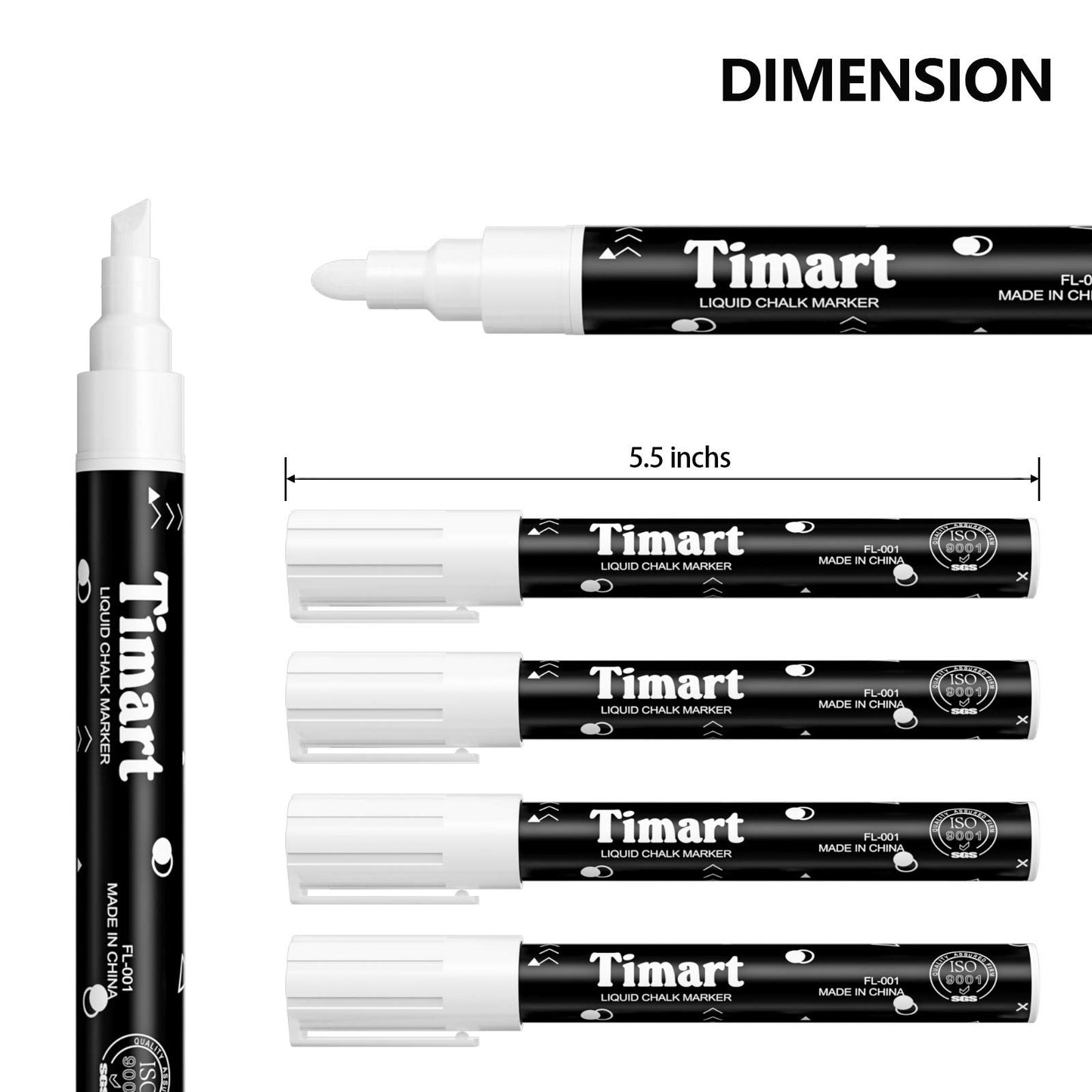 Timart Fine Tip Chalk Markers, Liquid Chalk Pens-8 Pack, 1mm Point