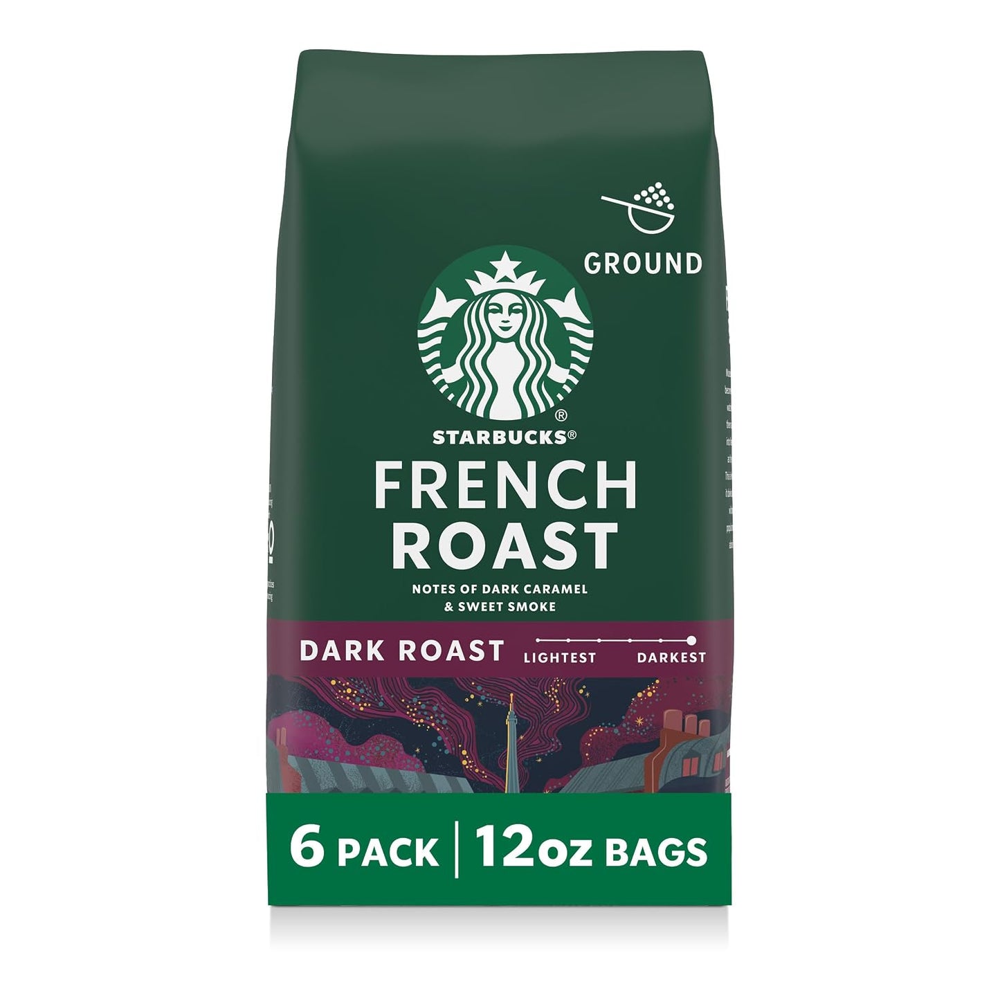 Starbucks Ground Coffee, Dark Roast Coffee, Italian Roast, 100% Arabica, 1 bag (18 oz)