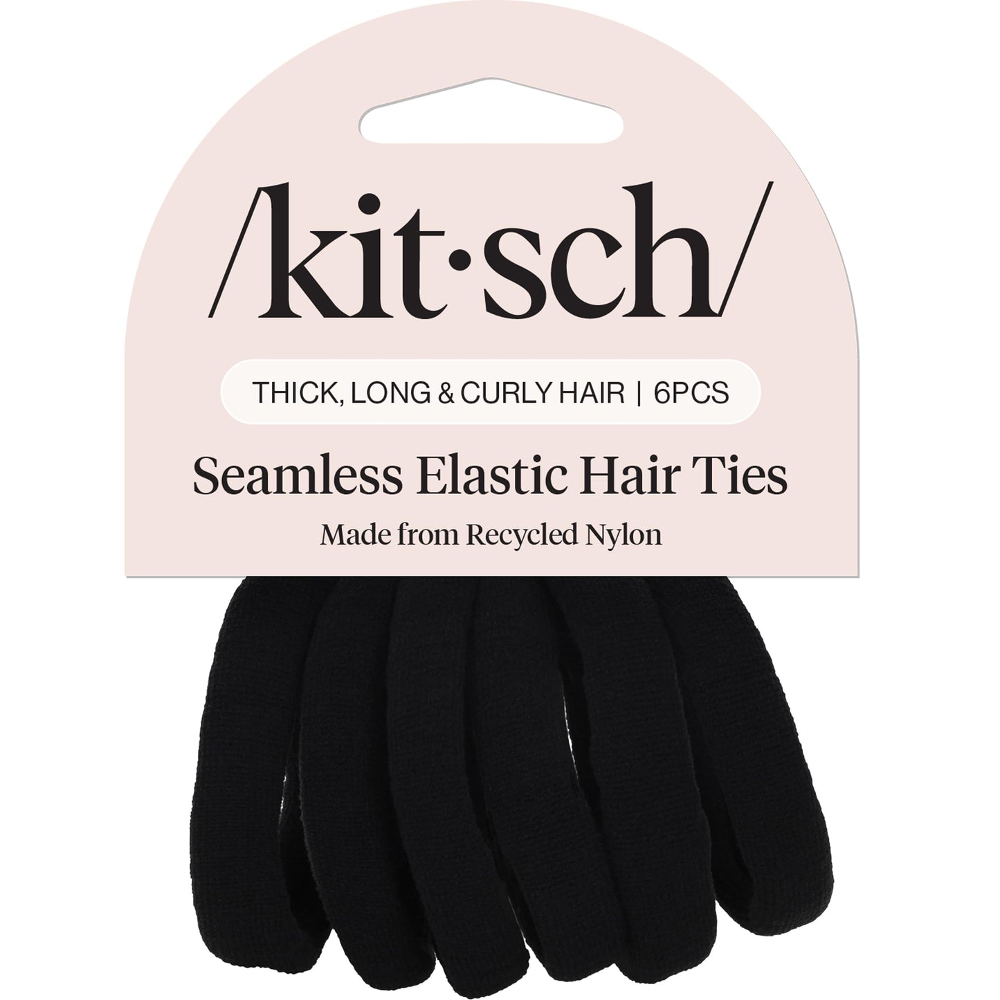 Kitsch Elastic Hair Ties No Damage | Stretchable Hair Bands - Neutral 12pcs