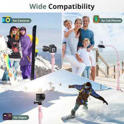 SENSYNE 72" Phone Tripod, Extendable Cell Phone Tripod Stand, Selfie Stick with Wireless Remote and Phone Holder, Compatible with iPhone Android Phone, Camera