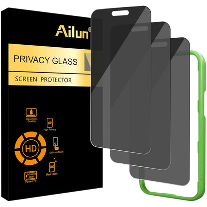 Ailun 3 Pack Privacy Screen Protector for iPhone 16 Pro Max, Tempered Glass