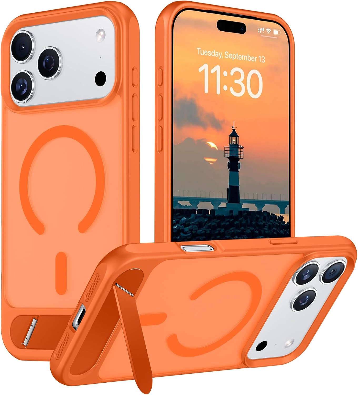 Magnetic Compatible with iPhone 14 Pro Max Case, [Built-in Invisible Kickstand][Compatible with MagSafe] [Military Grade Shockproof] Slim Translucent Matte Phone Case for iPhone 14 Pro Max 6.7"