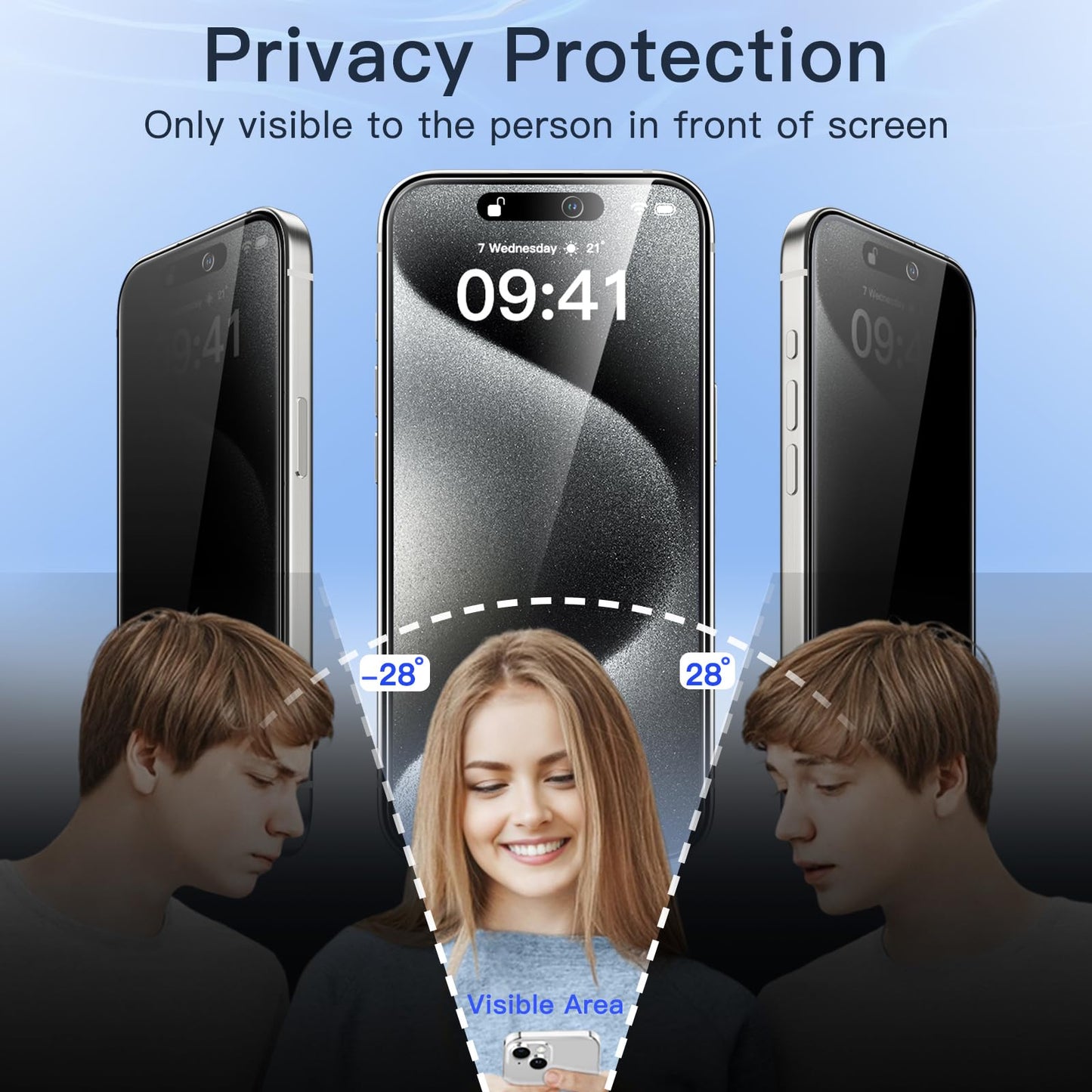 JETech Privacy Screen Protector for iPhone 17 Pro Max, 2-Pack