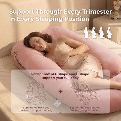 Momcozy Pregnancy Pillow for Sleeping - U Shaped Full Body Maternity Pillow