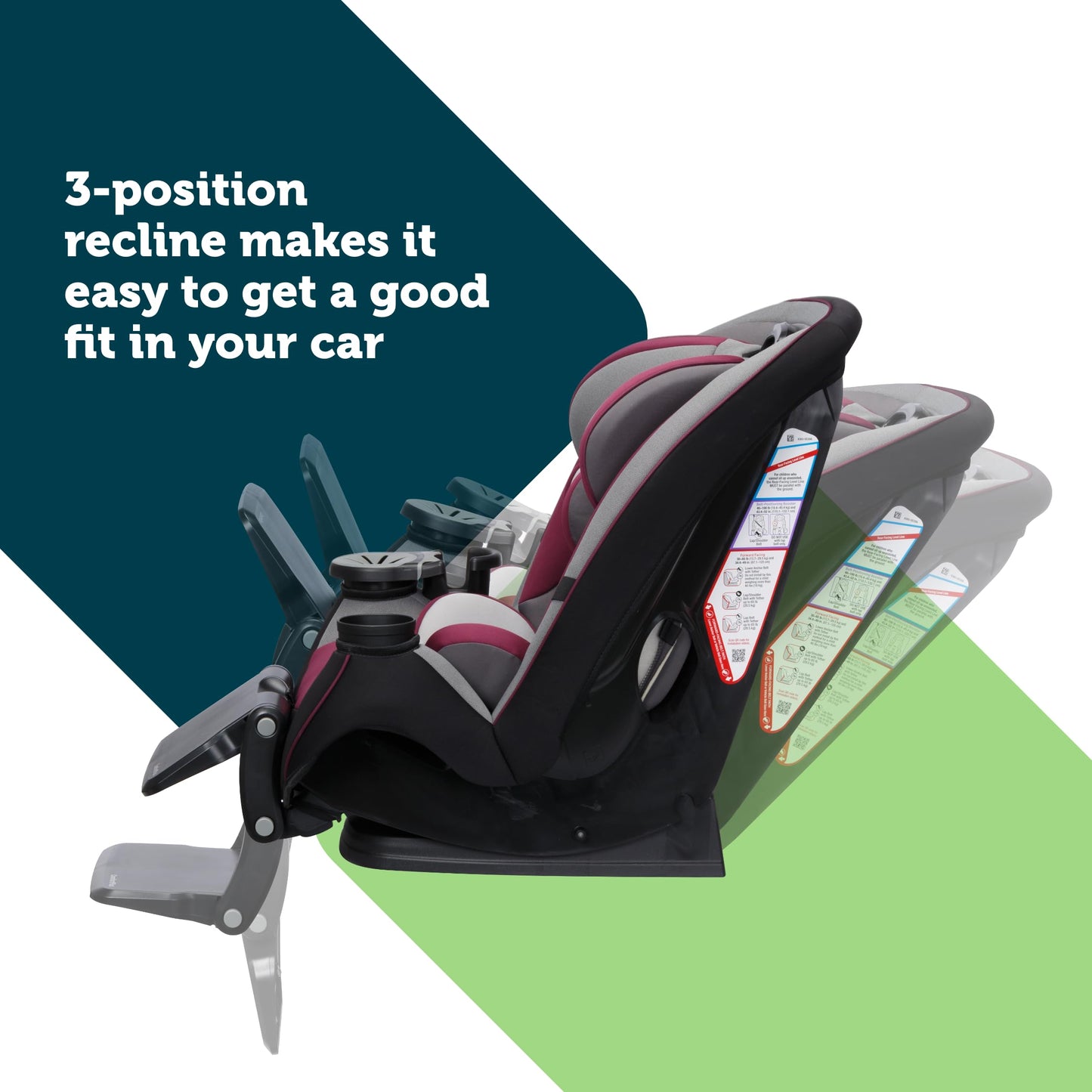 Safety 1st Grow and Go All-in-One Convertible Car Seat, Rear Facing, 5-40 lbs, Forward Facing (30–65 lbs), High Back Booster Seat 40-100 pounds, Alaskan Blue