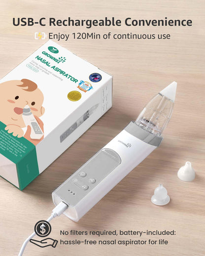 GROWNSY Nasal Aspirator for Baby, Electric Nose Sucker, Powerful Suction