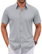 COOFANDY Men's Stretch Dress Shirts Short Sleeve Wrinkle Free Casual Button Down Shirts