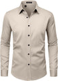 Men’s Wrinkle Free Dress Shirts Regular Fit Long Sleeve Non Iron Business Casual Wedding Stretch Button Down Shirt