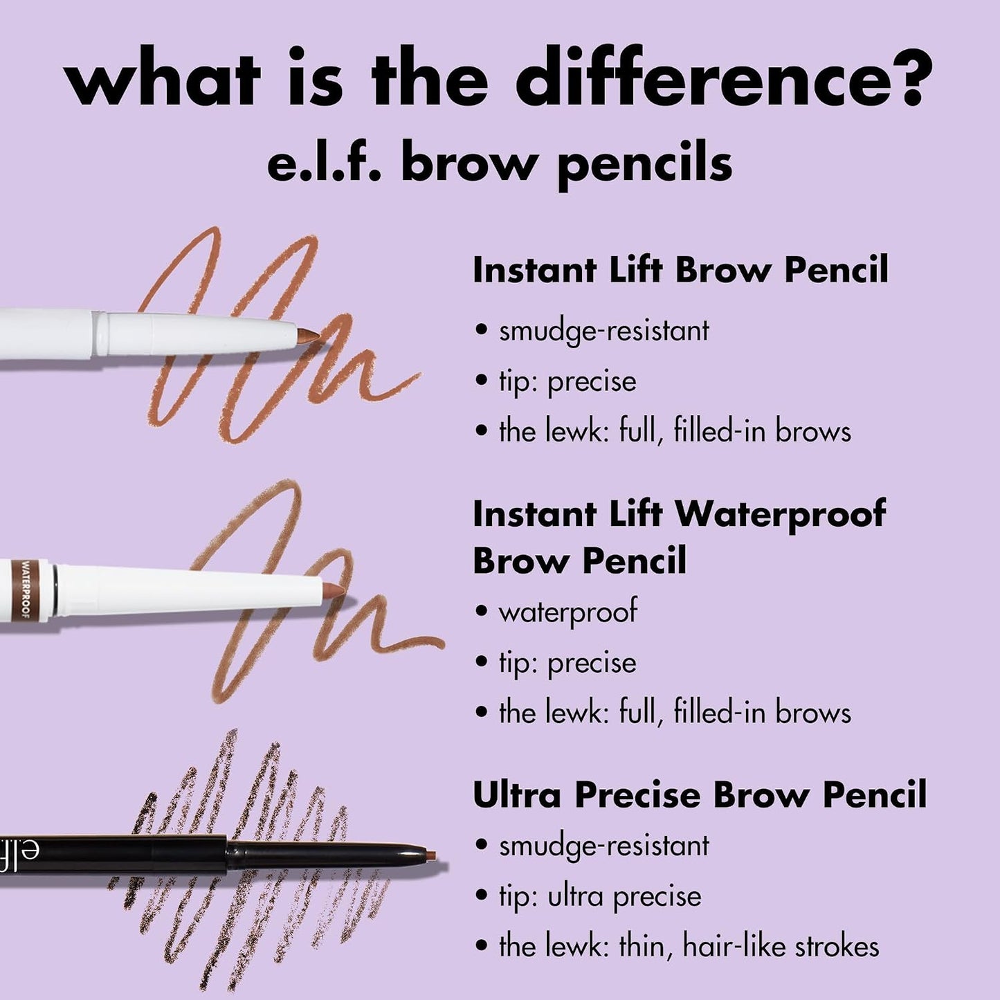 e.l.f. Instant Lift Brow Pencil, Dual-Sided, Precise, Fine Tip, Shapes, Defines, Fills Brows, Contours, Combs, Tames, Neutral Brown, 0.006 Oz