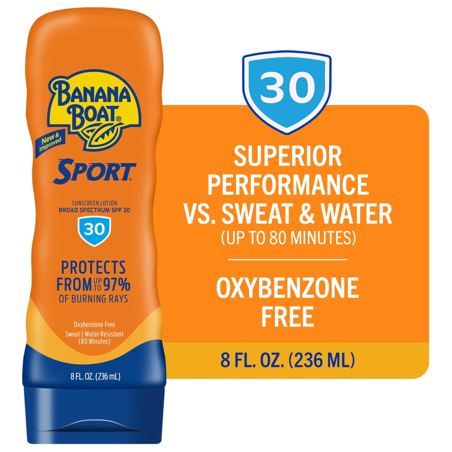 Banana Boat Sport Ultra Sunscreen Lotion SPF 30, Travel Size 3oz Twin Pack, Sweat & Water Resistant Sunblock for Active Lifestyle(Pack of 2)