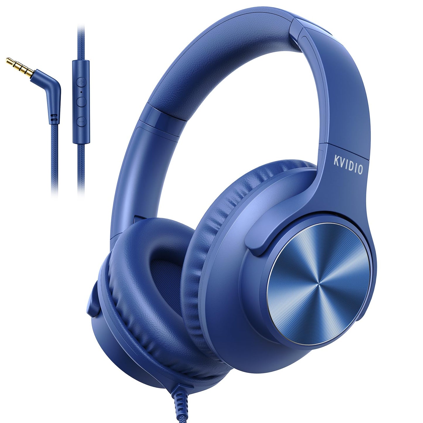 Wired Headphones with Mic, Over-Ear 3.5mm Corded Headphone for School Black