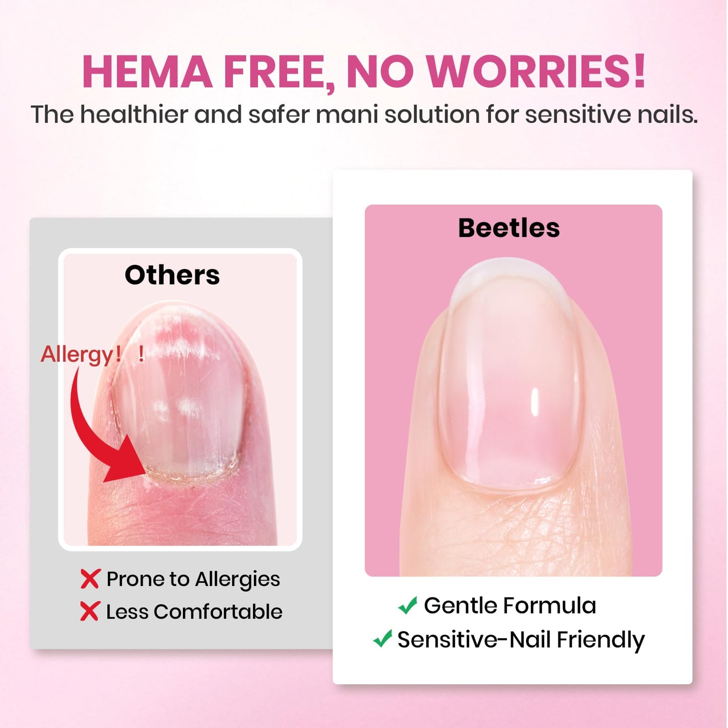 Beetles Soft Gel Nail Tips Short Almond 288pcs in 12 Sizes Etch-X