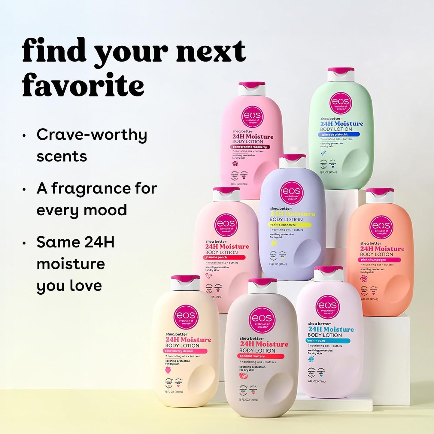 eos Shea Better 24H Moisture Body Lotion- Jasmine Peach, 16 fl oz